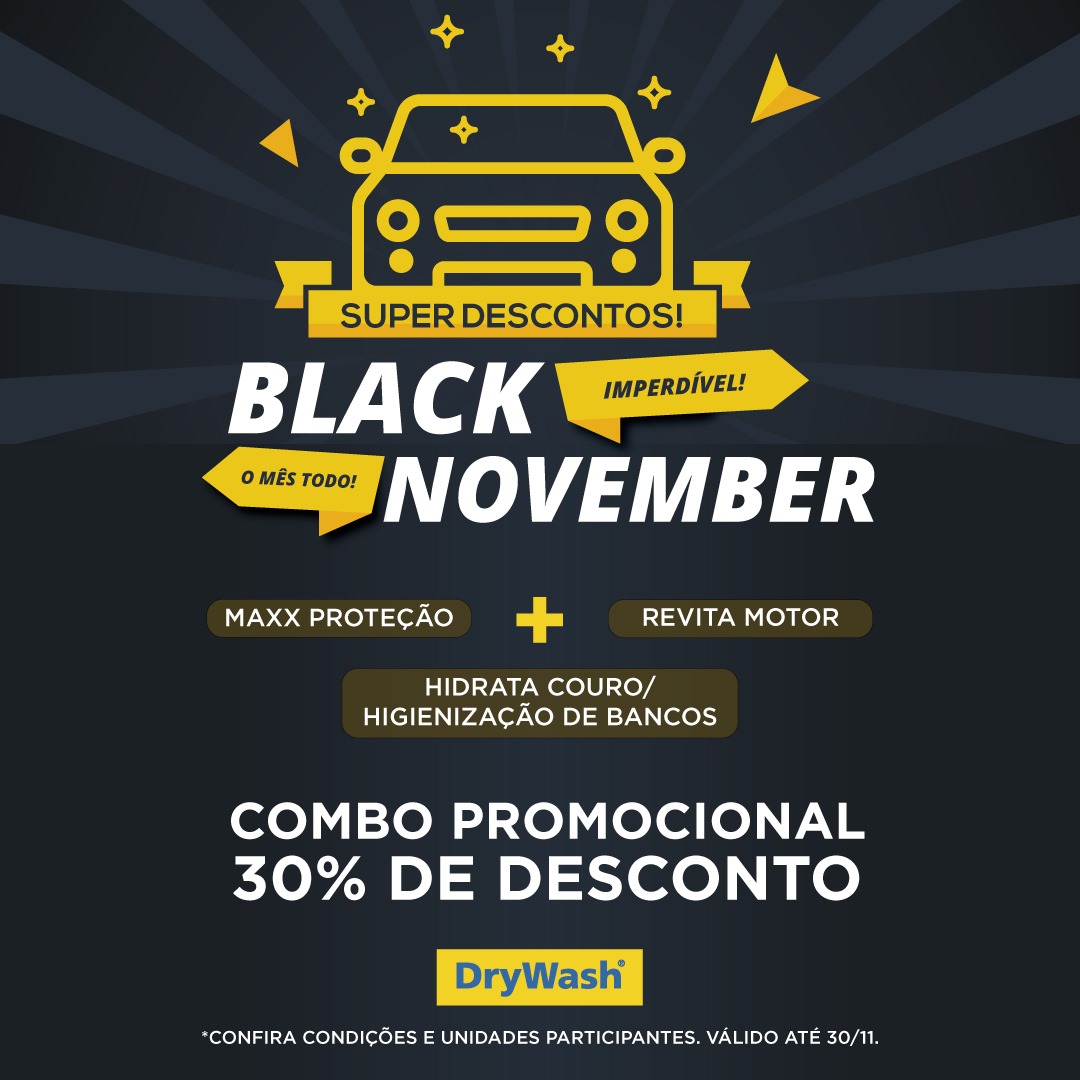 Black November DryWash: serviços com 30% de desconto